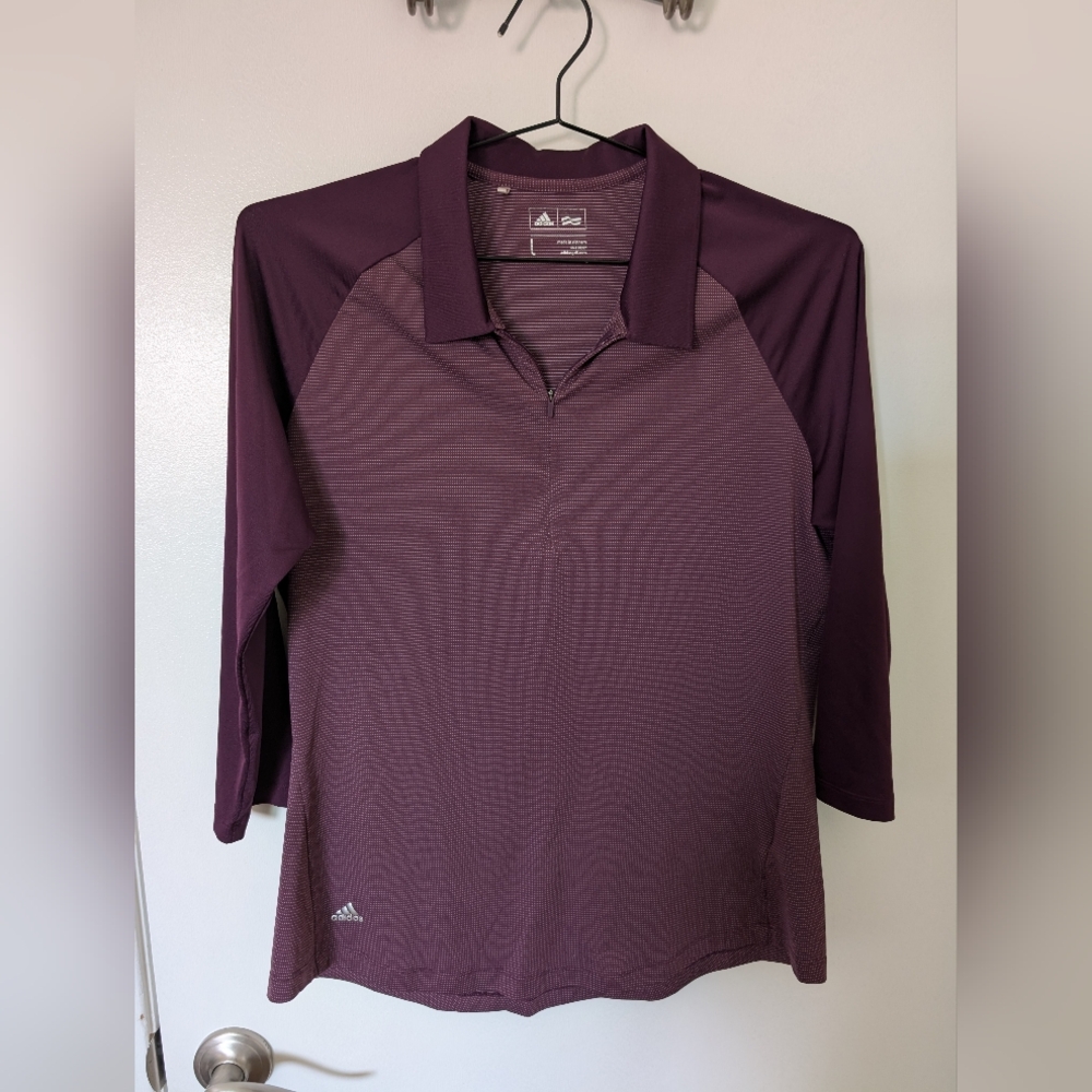 Adidas Women's Purple Quarter-Zip Golf Shirt